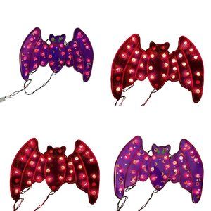One 15" Holographic Illumination Flickering Bat Halloween Wall Window Decoration